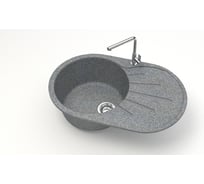 Мойка AQUADREAM матовая 110/Q8 (темно серая) овал с крылом, 730x450x215 УТ000026778