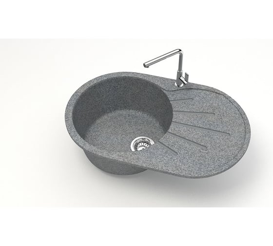 Мойка AQUADREAM матовая 110/Q8 (темно серая) овал с крылом, 730x450x215 УТ000026778 1