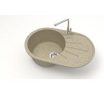 Мойка AQUADREAM матовая 110/Q5 ((песочый), овал с крылом, 730x450x215 УТ000026776