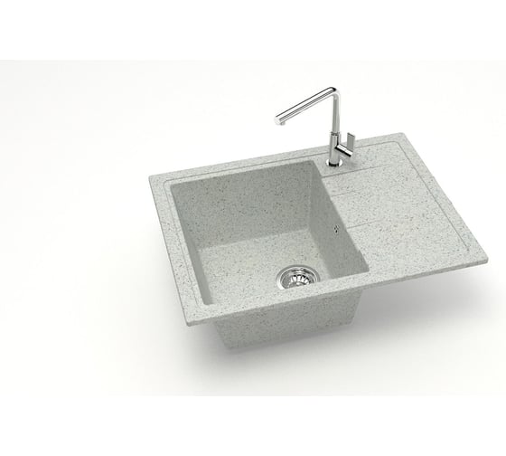 Мойка AQUADREAM матовая 151/Q10 (светло серая) прямоуг с крылом, 645x505x218 УТ000026788 1