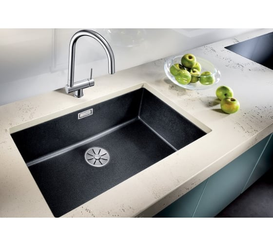 Мойка Blanco SUBLINE 700 U SILGRANIT жемчужный с отводной арматурой InFino 523445