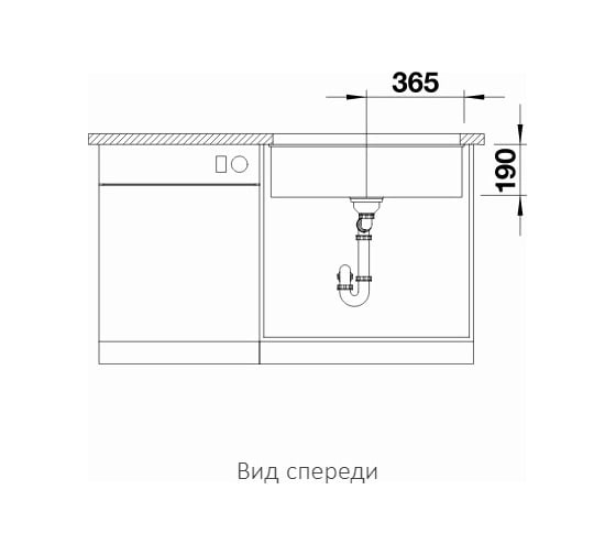 Мойка Blanco SUBLINE 700 U SILGRANIT жемчужный с отводной арматурой InFino 523445