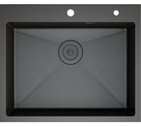 Кухонная мойка D&K нержавеющая сталь, графит, в комплекте с сифоном, корзиной, дозатором DKS604 DKS604506