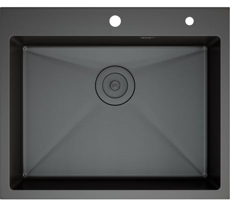 Кухонная мойка D&K нержавеющая сталь, графит, в комплекте с сифоном, корзиной, дозатором DKS604 DKS604506