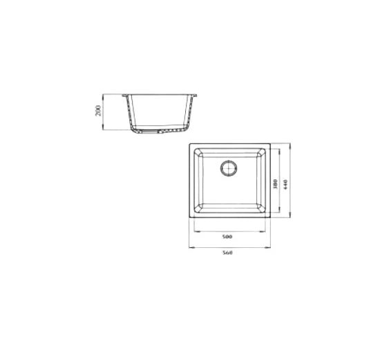 Мойка EWIGSTEIN подстольный монтаж 1-чаша 560x440 иней EW-5038