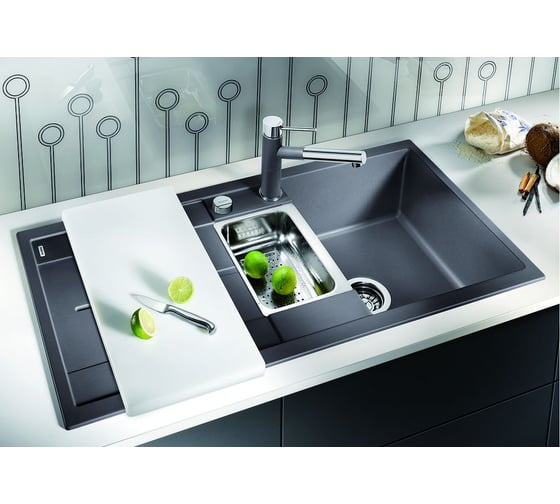 Мойка Blanco METRA 6 S Silgranit PuraDur кофе, с аксессуарами, с клапаном автоматом 515045