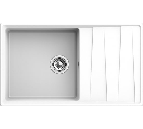 Мойка мрамор GRANFEST LEVEL чаша+кр 860х500 белый GF-LV-860L