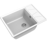 Мойка мрамор GRANFEST VERTEX чаша с крылом, 680х500 мм., белый GF-V-680L