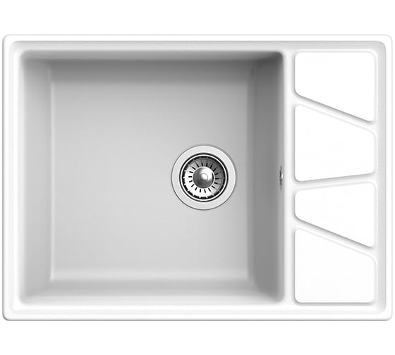 Мойка мрамор GRANFEST VERTEX чаша с крылом, 680х500 мм., белый GF-V-680L