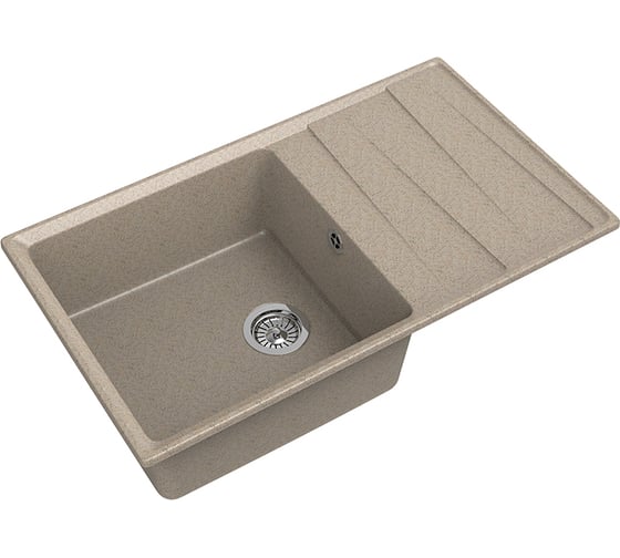 Мойка GRANFEST мрамор LEVEL чаша+кр 860х500 песочный GF-LV-860L