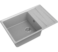 Мойка GRANFEST мрамор LEVEL чаша+крыло, 760х500, серый GF-LV-760L