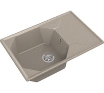 GRANFEST Мойка мрамор UNIQUE чаша+крыло, 740х500, песочный GF-U-740L