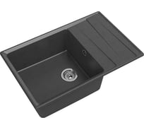 Мойка GRANFEST мрамор LEVEL чаша+крыло, 760х500, графит GF-LV-760L