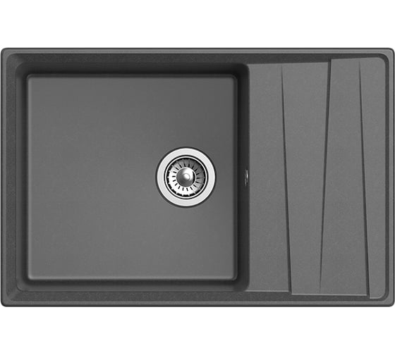 Мойка GRANFEST мрамор LEVEL чаша+крыло, 760х500, графит GF-LV-760L
