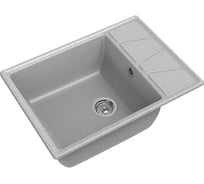 Мойка GRANFEST мрамор VERTEX чаша с крылом, 680х500 мм, серый GF-V-680L