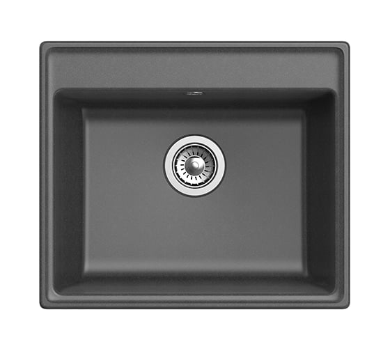 Мойка GRANFEST мрамор VERTEX 1-чаша, 580х500 мм., графит GF-V-580