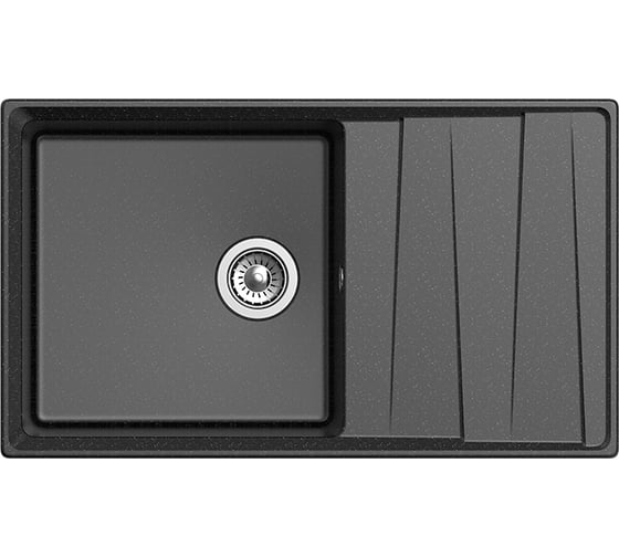 Мойка GRANFEST мрамор LEVEL чаша+крыло, 860х500, черный GF-LV-860L