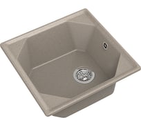 Мойка GRANFEST мрамор UNIQUE 1-чаша, 500х500 мм., песочный GF-U-500