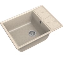 Мойка GRANFEST мрамор VERTEX чаша с крылом/ 680х500 мм., бежевый GF-V-680L