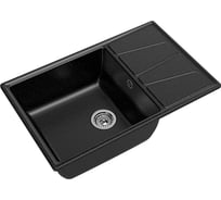 Мойка GRANFEST мрамор VERTEX чаша с крылом, 780х500 мм., черный GF-V-780L