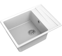 Мойка GRANFEST мрамор LEVEL чаша+крыло, 660х500 мм., иней GF-LV-660L