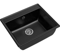 Мойка GRANFEST мрамор VERTEX 1-чаша, 580х500 мм., черный GF-V-580