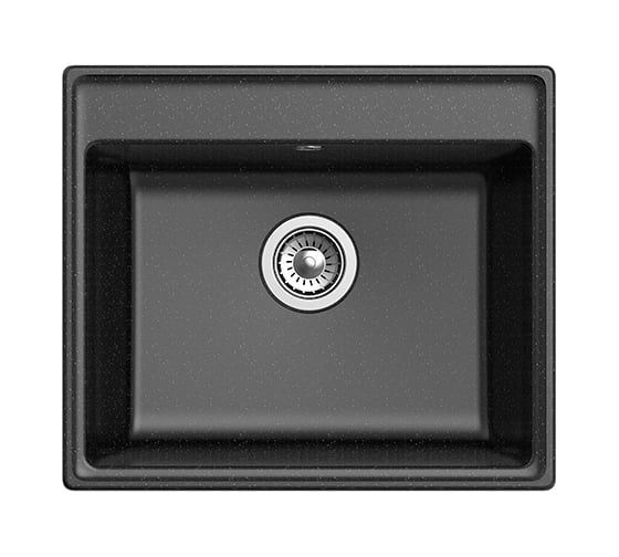 Мойка GRANFEST мрамор VERTEX 1-чаша, 580х500 мм., черный GF-V-580