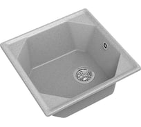 Мойка GRANFEST мрамор UNIQUE 1-чаша, 500х500 мм., серый GF-U-500