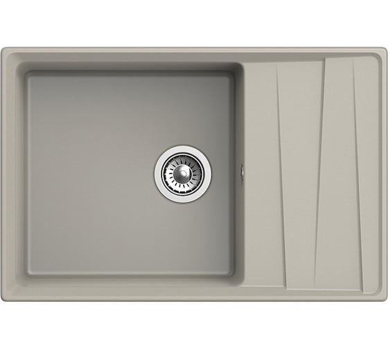 Мойка GRANFEST мрамор LEVEL чаша+крыло, 760х500 мм., топаз GF-LV-760L