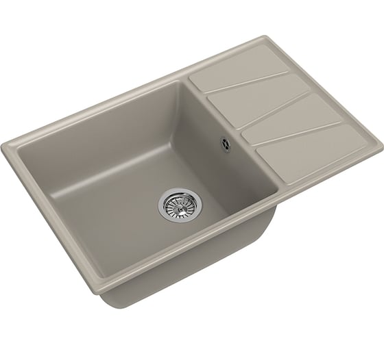 Мойка GRANFEST мрамор VERTEX чаша с крылом, 780х500 мм., топаз GF-V-780L
