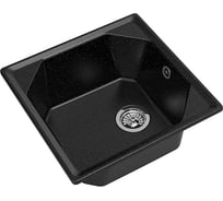 Мойка GRANFEST мрамор UNIQUE 1-чаша, 500х500 мм., черный GF-U-500