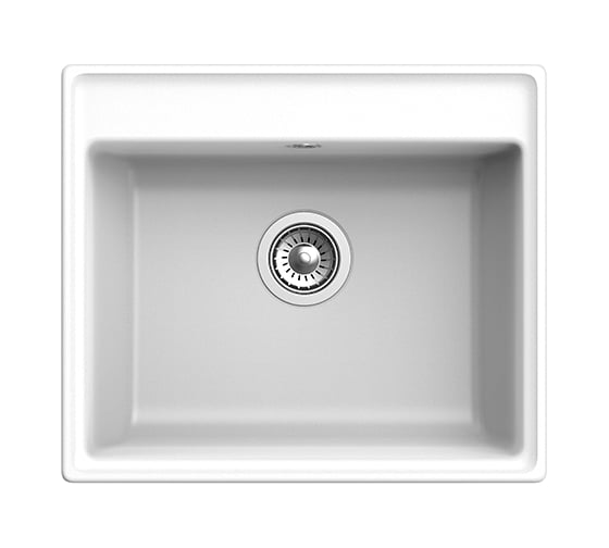 Мойка GRANFEST мрамор VERTEX 1-чаша, 580х500 мм., белый GF-V-580