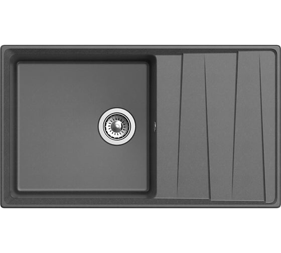 Мойка GRANFEST мрамор LEVEL чаша+крыло, 860х500 мм., графит GF-LV-860L