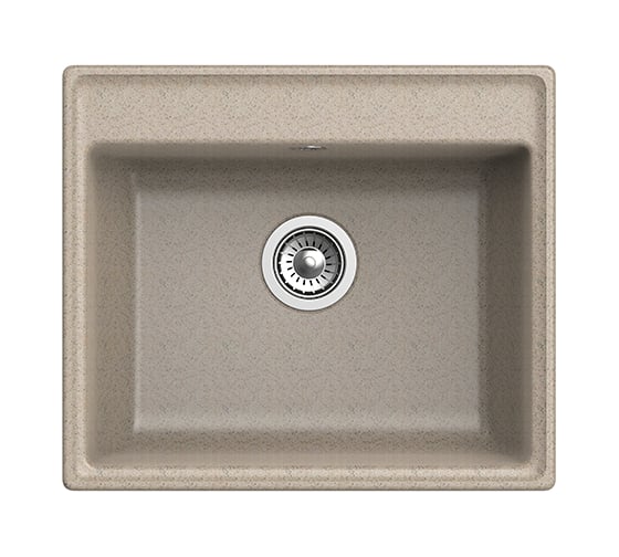 Мойка GRANFEST мрамор VERTEX 1-чаша, 580х500 мм., песочный GF-V-580