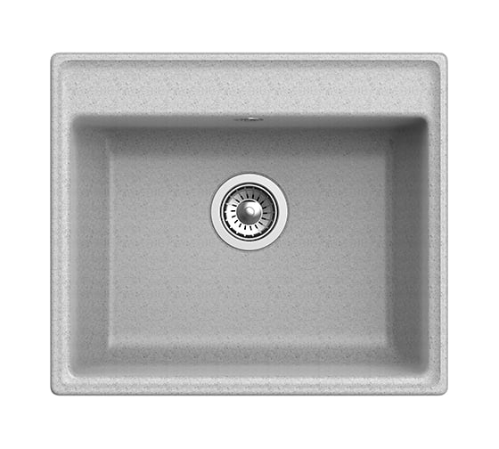 Мойка GRANFEST мрамор VERTEX 1-чаша, 580х500 мм., серый GF-V-580