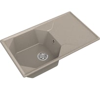 Мойка GRANFEST мрамор UNIQUE чаша+крыло, 840х500 мм., песочный GF-U-840L