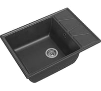 Мойка GRANFEST мрамор VERTEX чаша с крылом, 680х500 мм., графит GF-V-680L