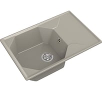 Мойка GRANFEST мрамор UNIQUE чаша+крыло, 740х500 мм., топаз GF-U-740L