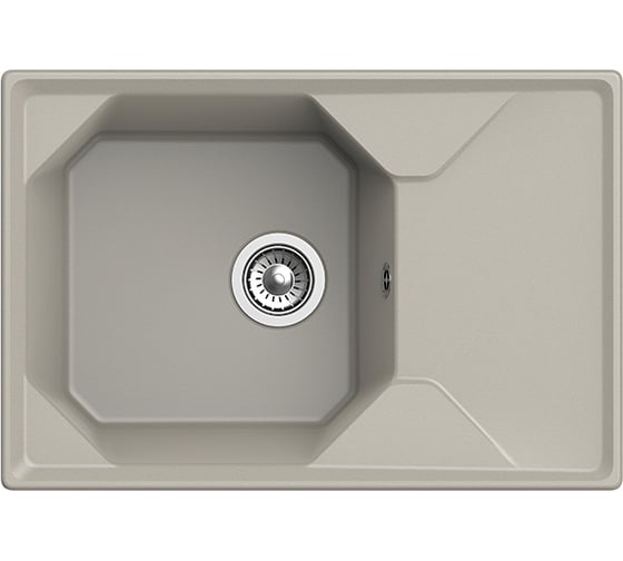 Мойка GRANFEST мрамор UNIQUE чаша+крыло, 740х500 мм., топаз GF-U-740L
