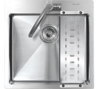 Мойка MELANA R5050H ProfLine 3,0/200 САТИН врезная квадратная в комплекте с коландером MLN-R5050H+коландер