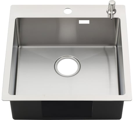 Мойка MELANA R5050HK ProfLine 3,0/200 САТИН врезная квадратная в комплекте с дозатором MLN-R5050HK+дозатор