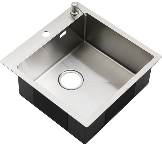 Мойка MELANA R5050HK ProfLine 3,0/200 САТИН врезная квадратная в комплекте с дозатором MLN-R5050HK+дозатор
