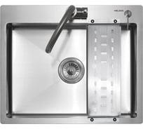 Мойка MELANA R6050H ProfLine 3,0/200 САТИН врезная прямоугольная в комплекте с дозатором и коландер MLN-R6050H+дозатор+коландером