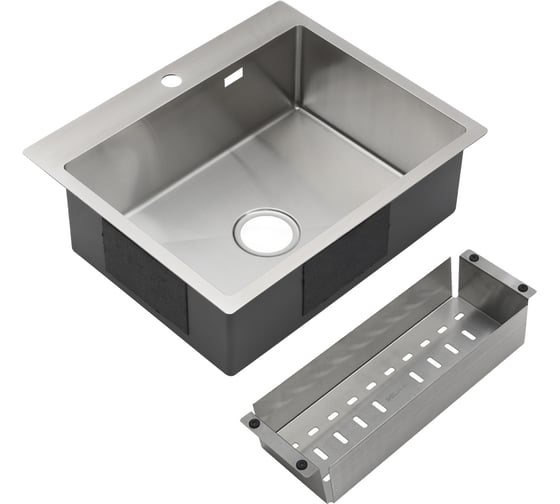 Мойка MELANA R6050HK ProfLine 3,0/200 САТИН врезная, прямоугольная, в комплекте с коландером MLN-R6050HK+коландер