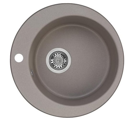Кухонная Мойка AQUATON Иверия Кругл. 480мм Серый шелк NEW 00040612 1A711032IV250