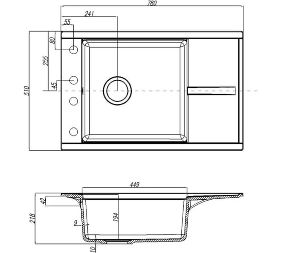 Кухонная Мойка AQUATON Делия 78 Шампань NEW 00049367 1A715132DE290