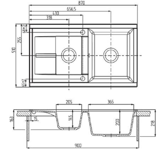 Кухонная Мойка AQUATON Делия 87 Графит NEW 00054639 1A716232DE210