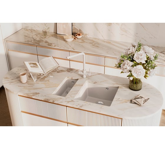 Кухонная мойка ULGRAN Quartz Under уголь 400-07