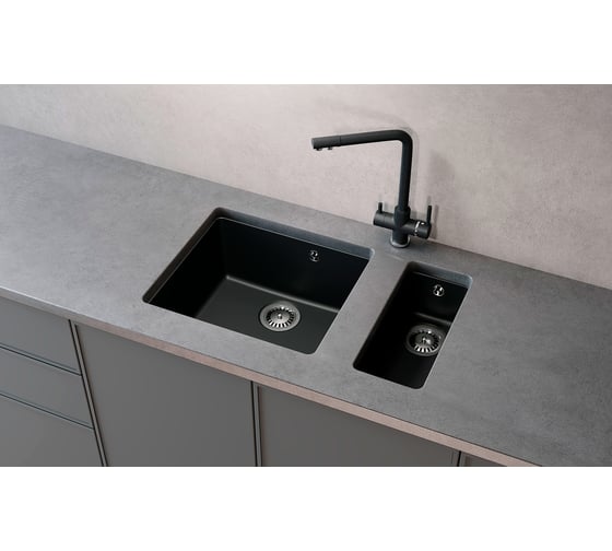 Кухонная мойка ULGRAN Quartz Under асфальт 450-09