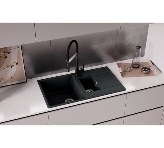 Кухонная мойка ULGRAN Quartz Prima лен 860 1,5 K-02